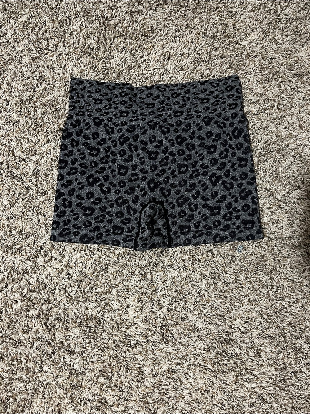 Gray & Black Leopard High-Rise Compression Bike Shorts
